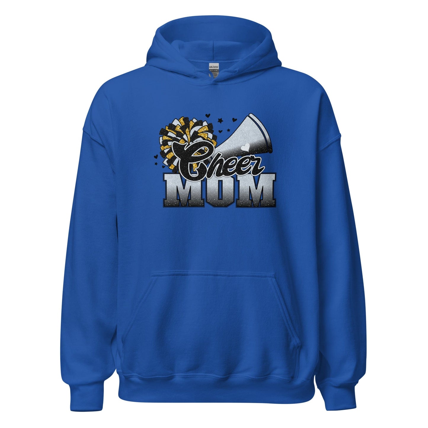 Cheer Mom Hoodie (black and silver) Royal / S Spirit Gear Collective Hoodie