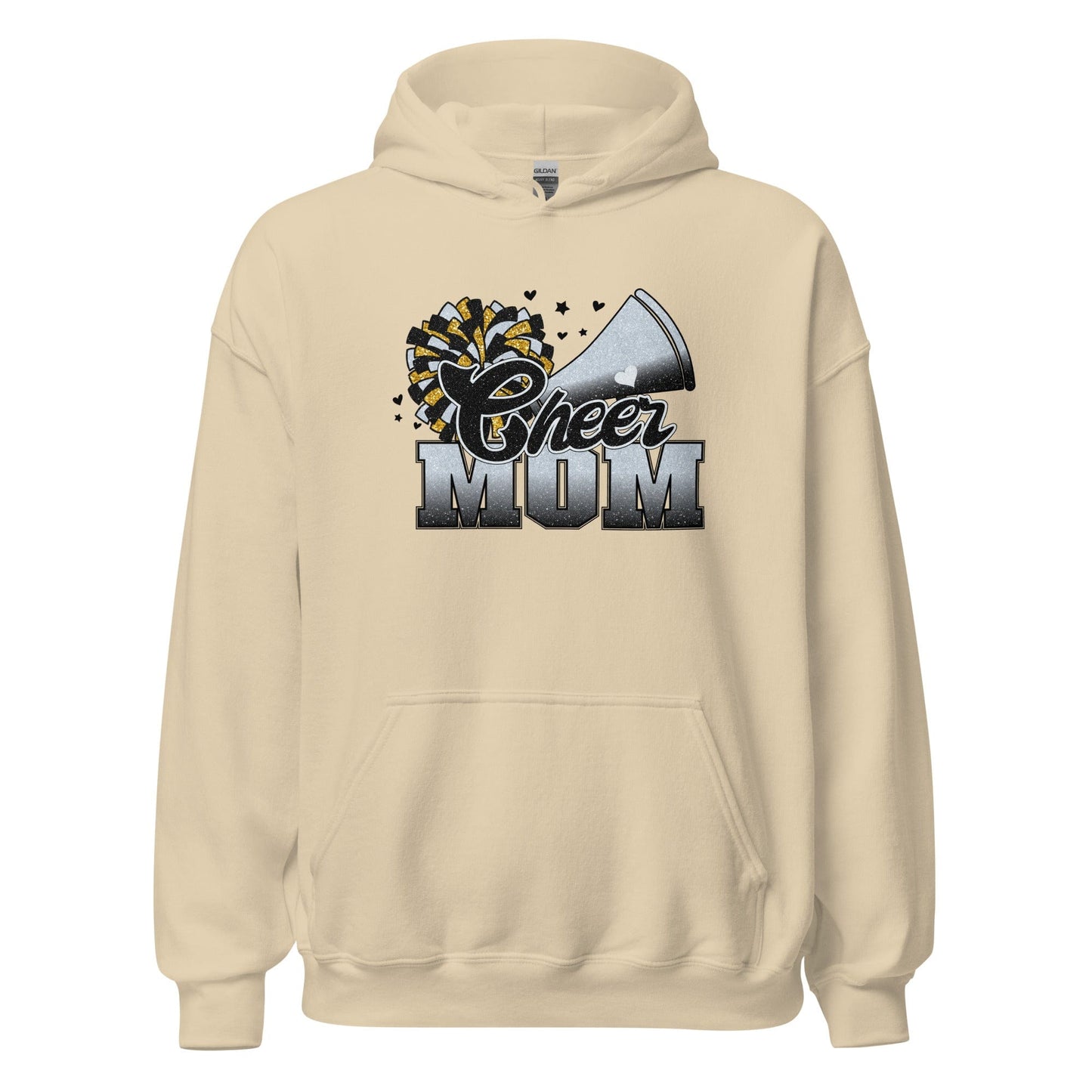 Cheer Mom Hoodie (black and silver) Sand / S Spirit Gear Collective Hoodie