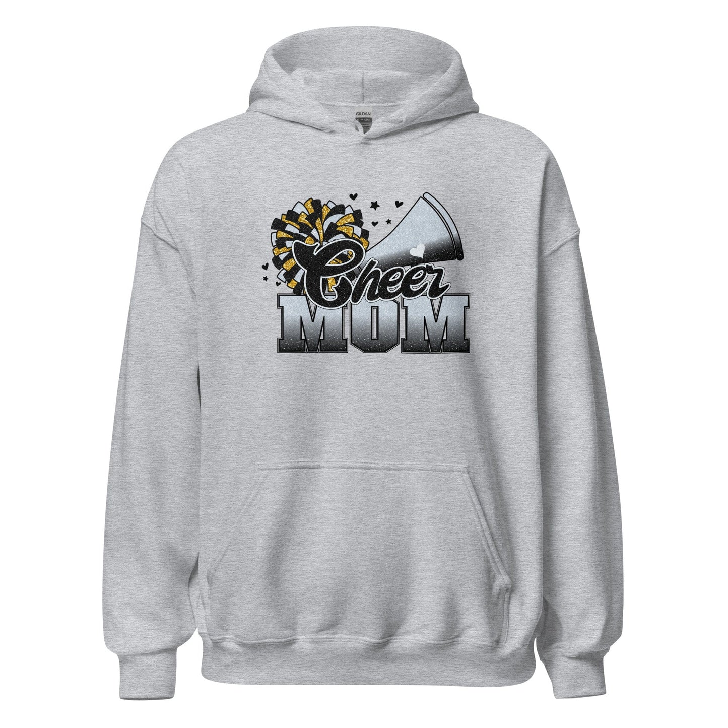 Cheer Mom Hoodie (black and silver) Sport Grey / S Spirit Gear Collective Hoodie