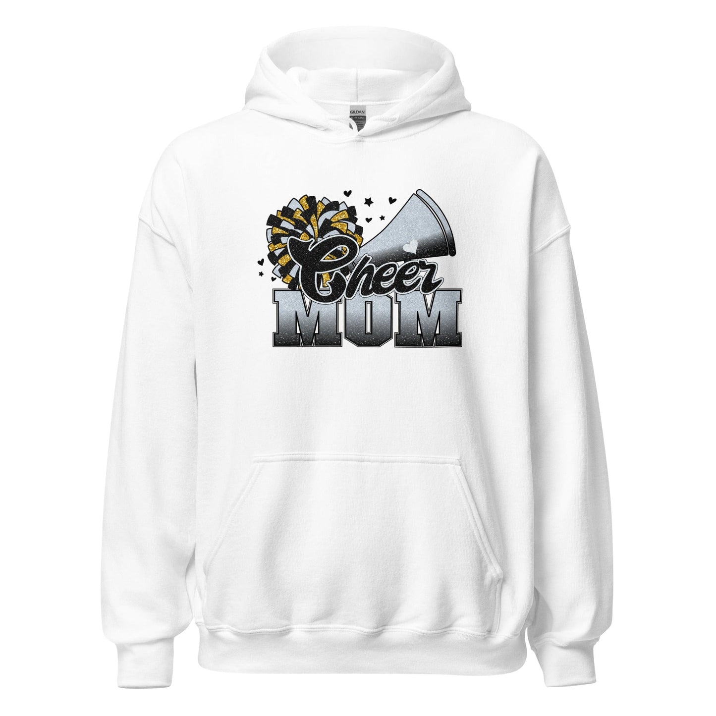 Cheer Mom Hoodie (black and silver) White / S Spirit Gear Collective Hoodie