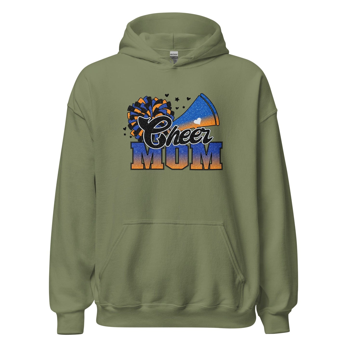 Cheer Mom Hoodie (blue and orange) Military Green / S Spirit Gear Collective Hoodie