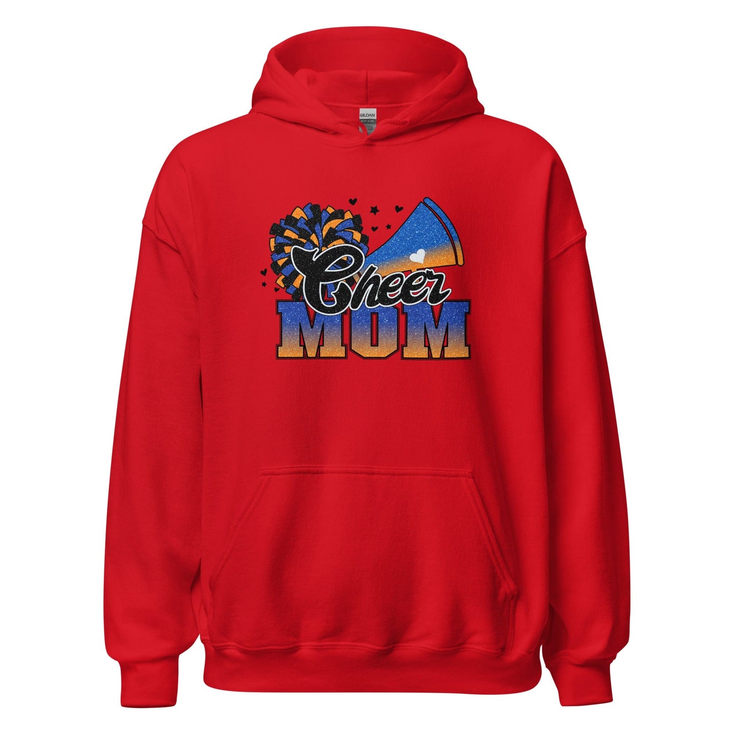 Cheer Mom Hoodie (blue and orange) Red / S Spirit Gear Collective Hoodie