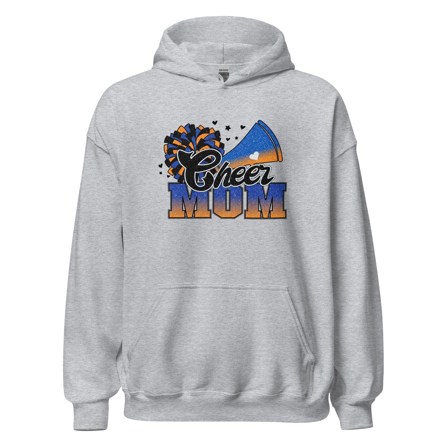 Cheer Mom Hoodie (blue and orange) Sport Grey / S Spirit Gear Collective Hoodie