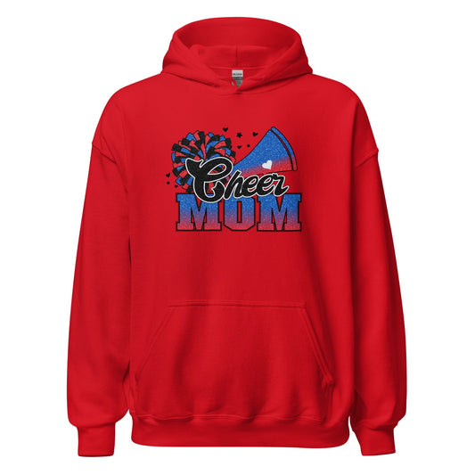 Cheer Mom Hoodie (blue and red) Red / S Spirit Gear Collective Hoodie