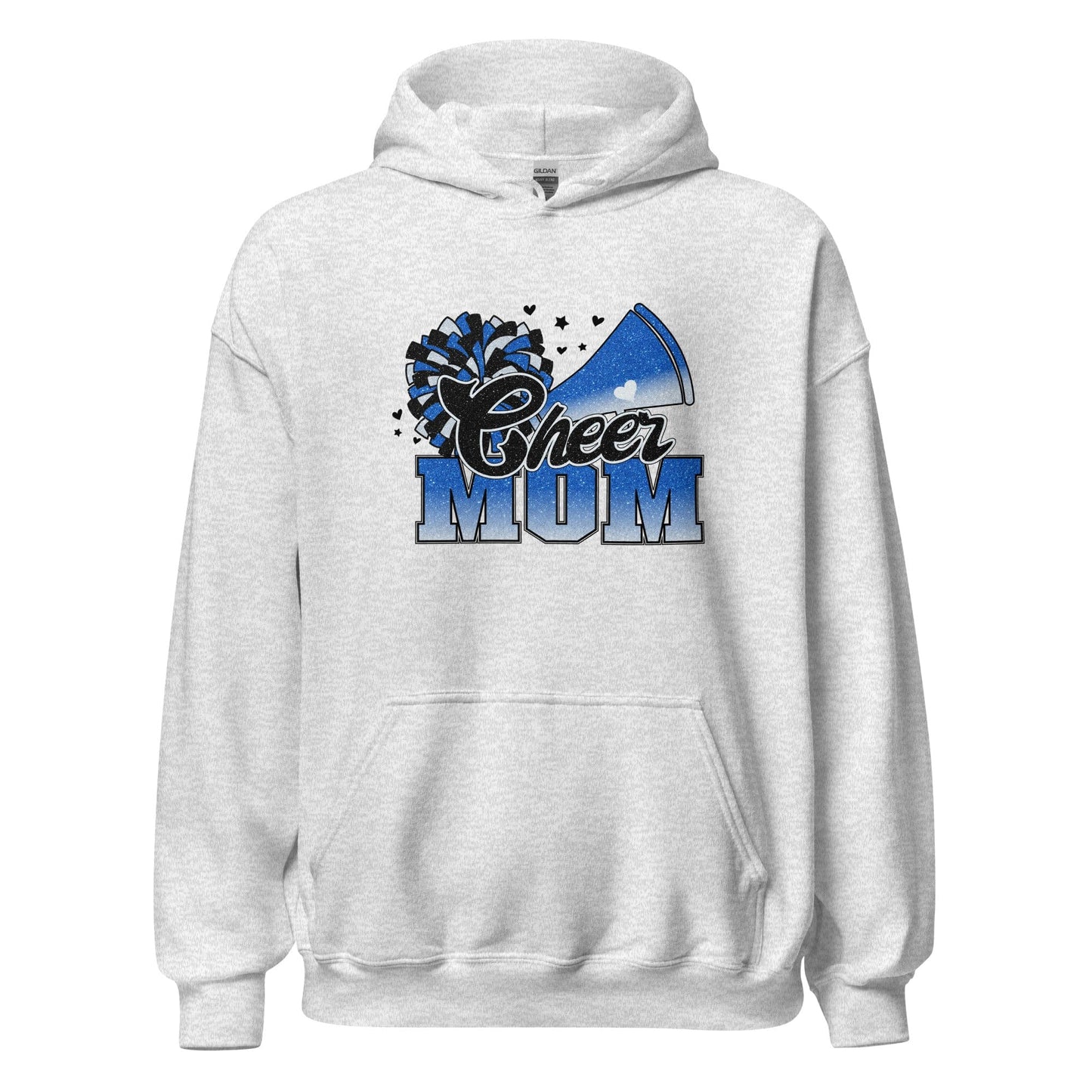 Cheer Mom Hoodie (blue and white) Ash / S Spirit Gear Collective Hoodie