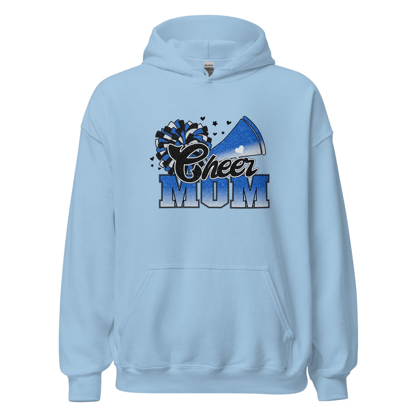 Cheer Mom Hoodie (blue and white) Light Blue / S Spirit Gear Collective Hoodie