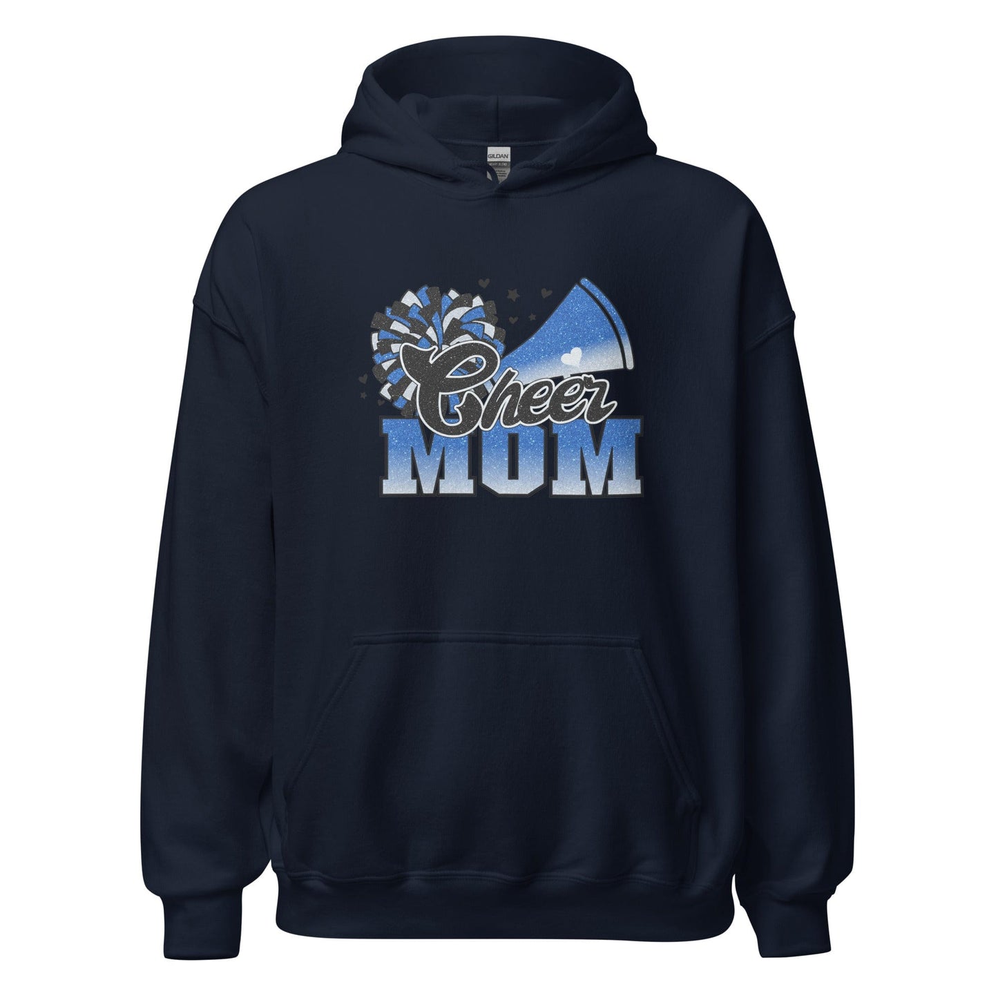 Cheer Mom Hoodie (blue and white) Navy / S Spirit Gear Collective Hoodie