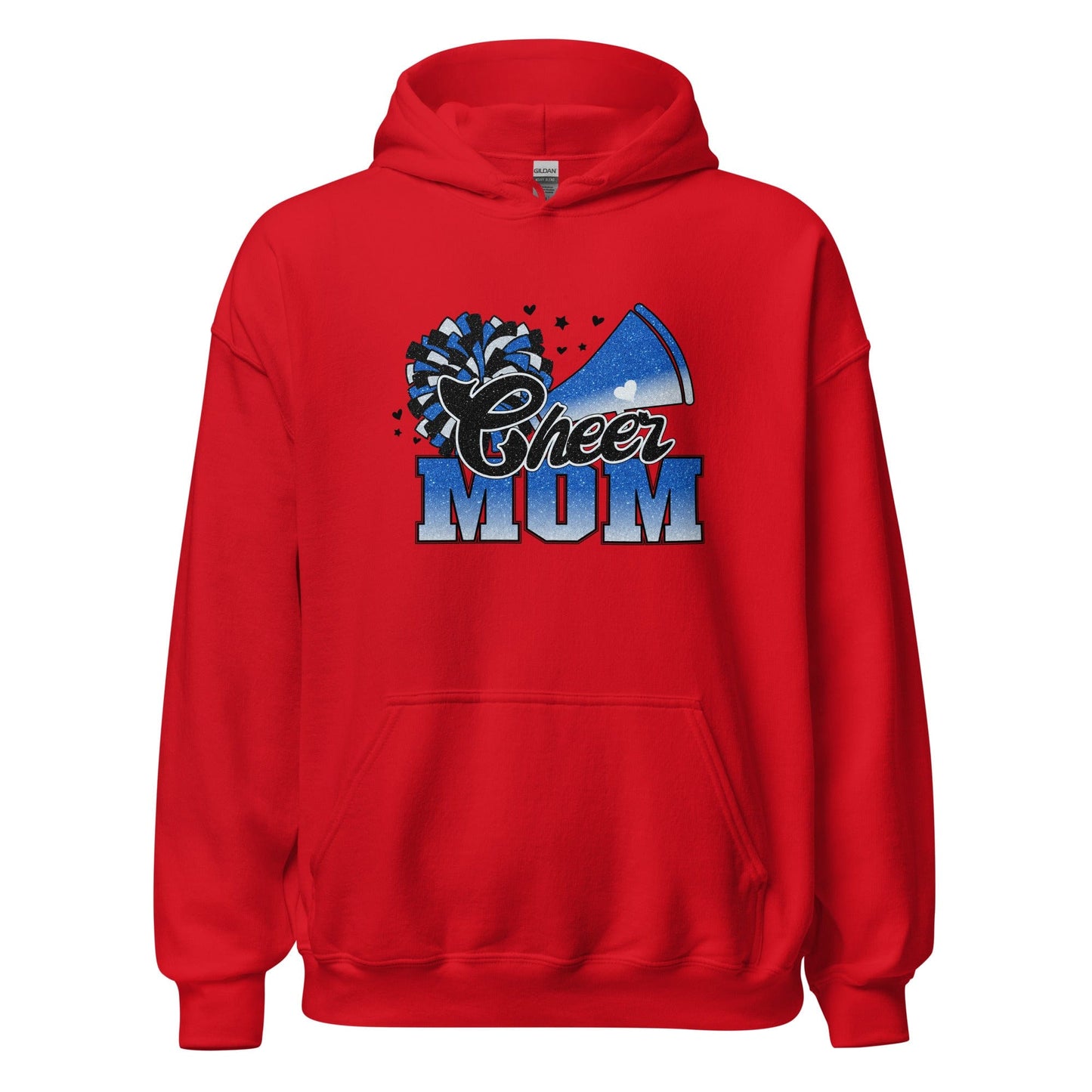 Cheer Mom Hoodie (blue and white) Red / S Spirit Gear Collective Hoodie