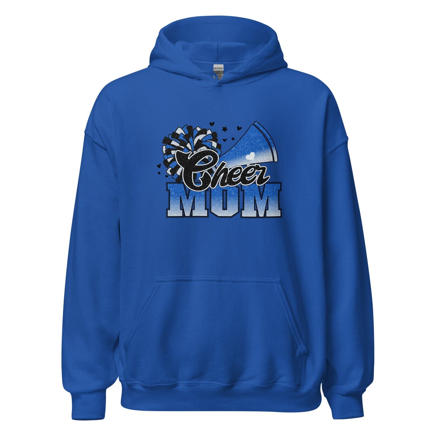 Cheer Mom Hoodie (blue and white) Royal / S Spirit Gear Collective Hoodie