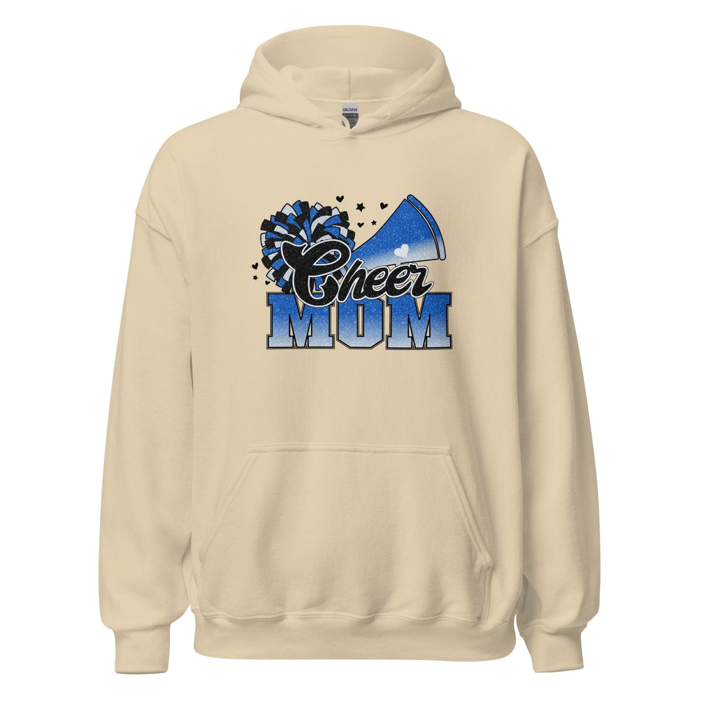 Cheer Mom Hoodie (blue and white) Sand / S Spirit Gear Collective Hoodie