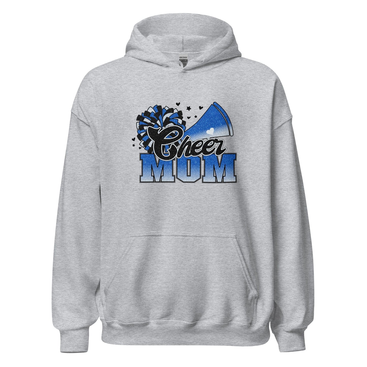 Cheer Mom Hoodie (blue and white) Sport Grey / S Spirit Gear Collective Hoodie