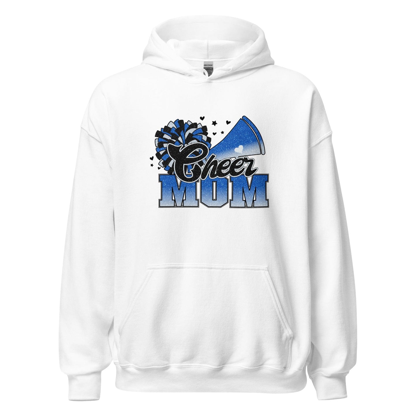 Cheer Mom Hoodie (blue and white) White / S Spirit Gear Collective Hoodie