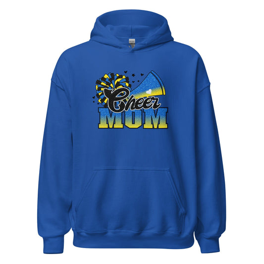 Cheer Mom Hoodie (blue and yellow) Royal / S Spirit Gear Collective Hoodie