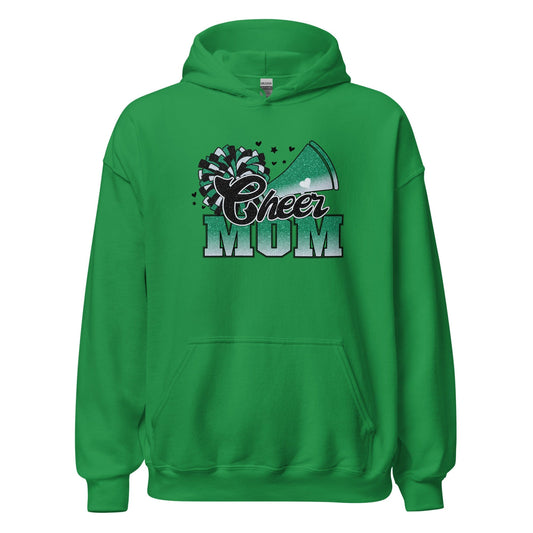 Cheer Mom Hoodie (green and white) Irish Green / S Spirit Gear Collective Hoodie