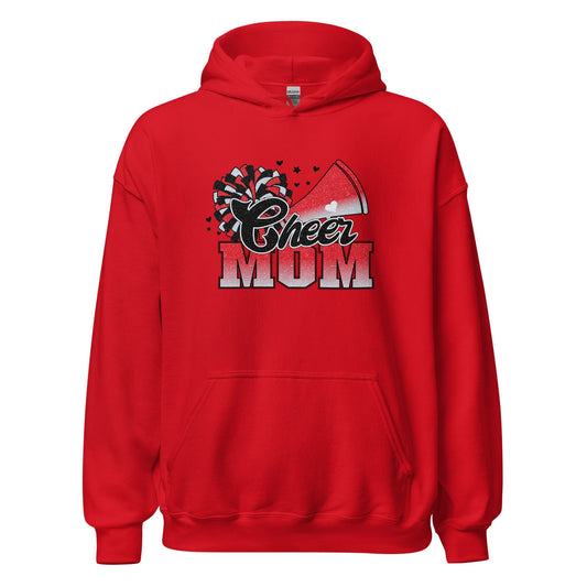 Cheer Mom Hoodie (red and white) Red / S Spirit Gear Collective Hoodie