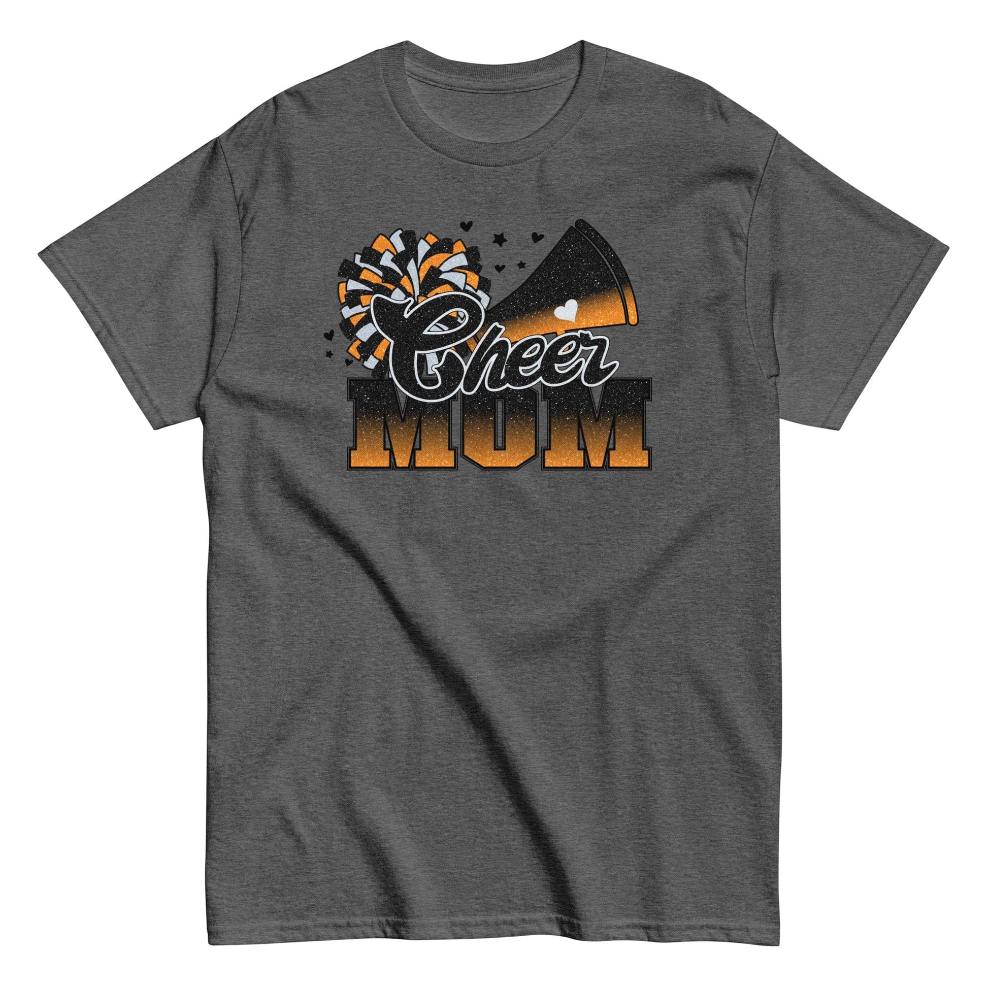 Cheer Mom Shirt (Black and Orange) Dark Heather / S Spirit Gear Collective T-Shirt