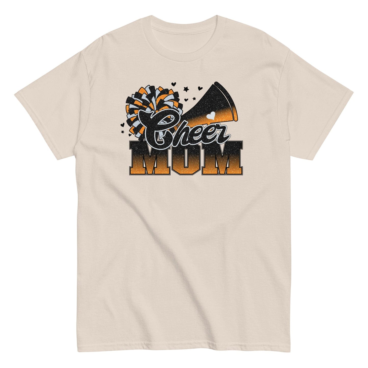 Cheer Mom Shirt (Black and Orange) Natural / S Spirit Gear Collective T-Shirt