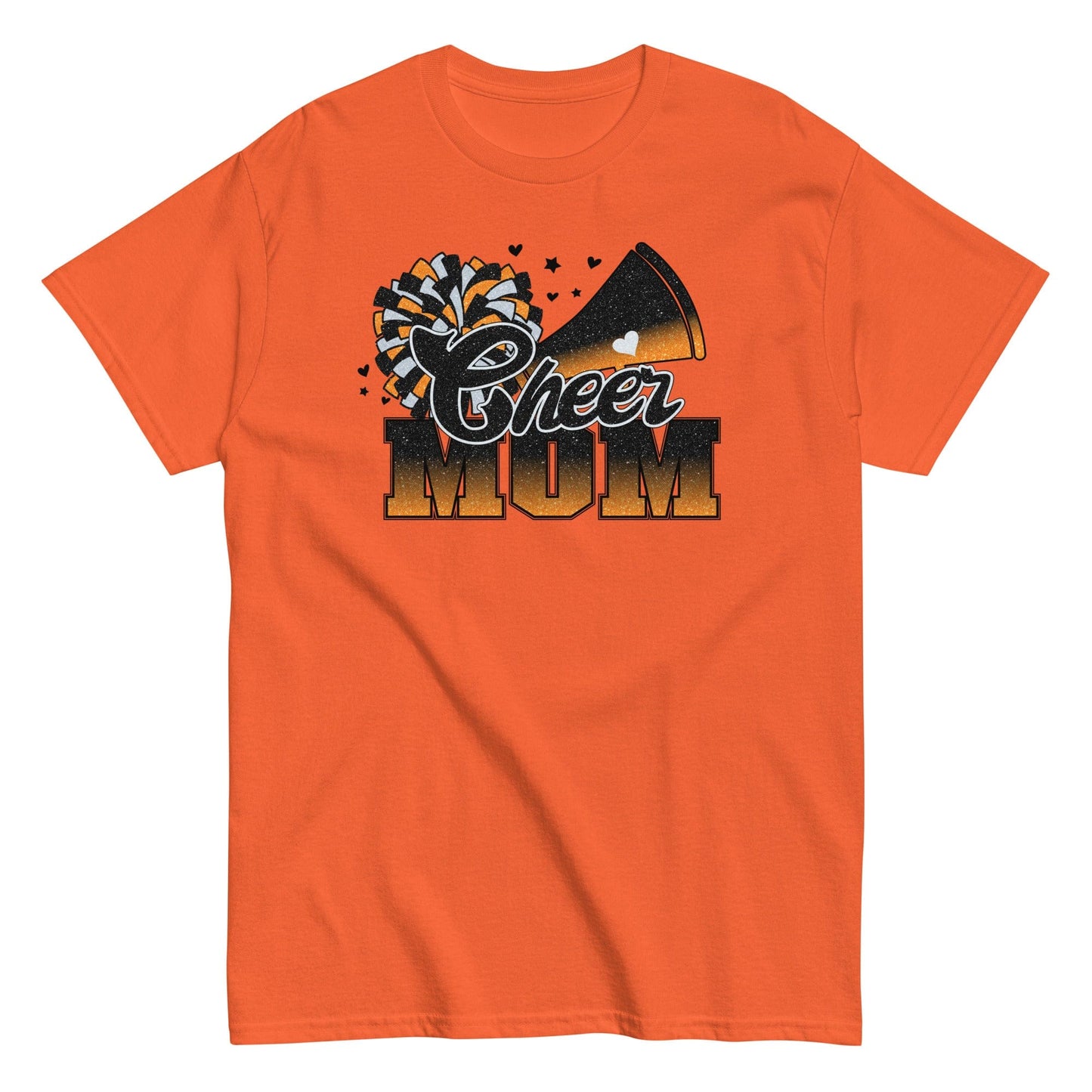 Cheer Mom Shirt (Black and Orange) Orange / S Spirit Gear Collective T-Shirt