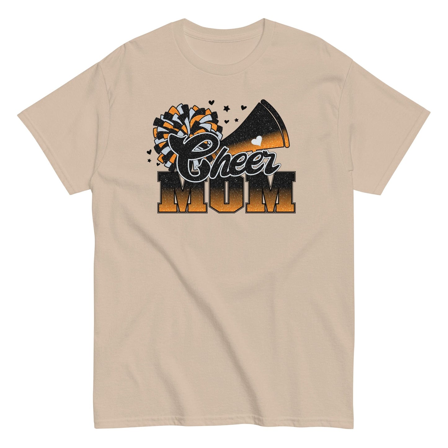 Cheer Mom Shirt (Black and Orange) Sand / S Spirit Gear Collective T-Shirt