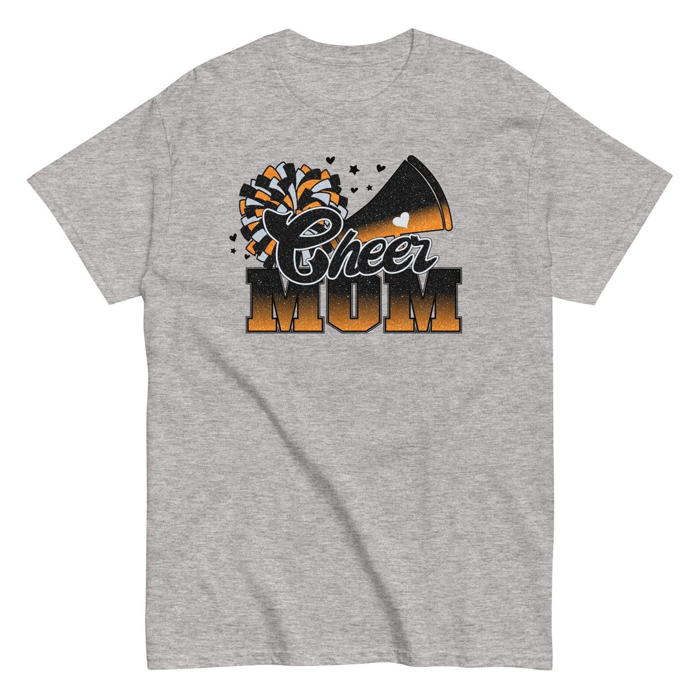 Cheer Mom Shirt (Black and Orange) Sport Grey / S Spirit Gear Collective T-Shirt