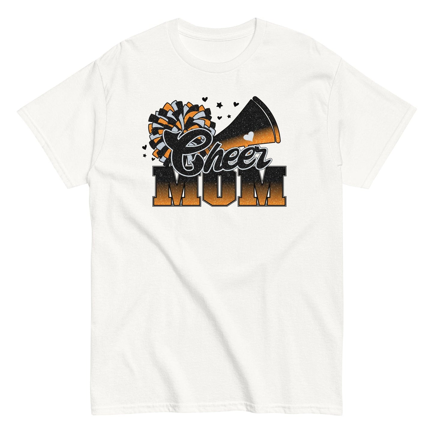 Cheer Mom Shirt (Black and Orange) White / S Spirit Gear Collective T-Shirt