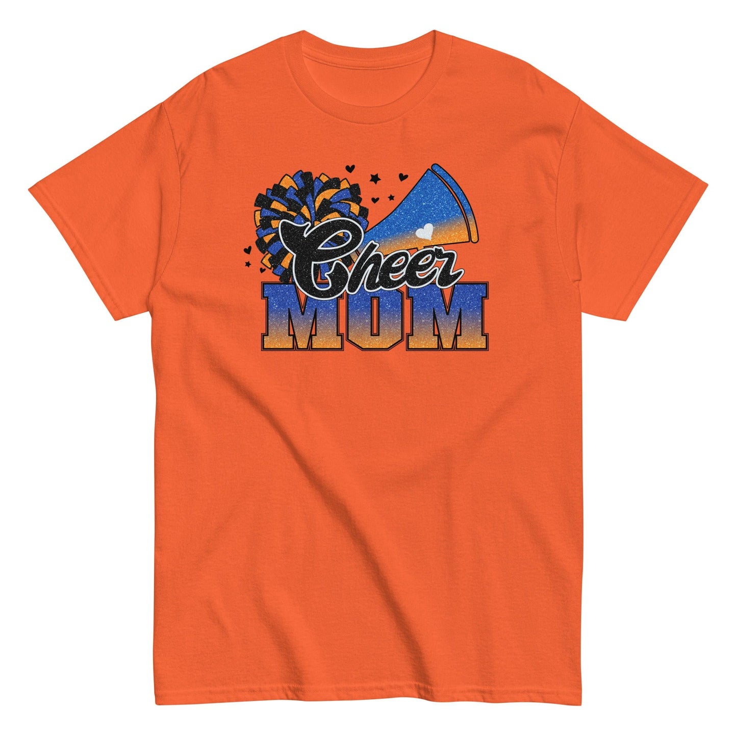 Cheer Mom Shirt (Blue and Orange) Orange / S Spirit Gear Collective T-Shirt