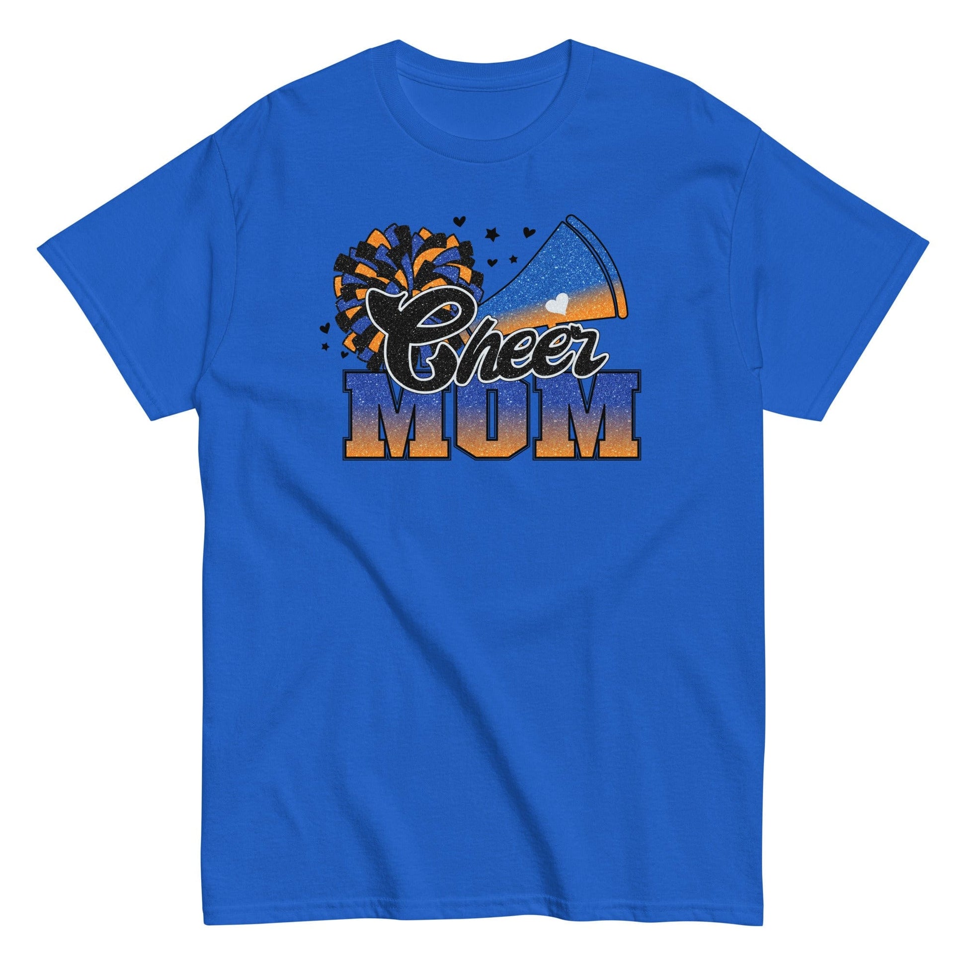 Cheer Mom Shirt (Blue and Orange) Royal / S Spirit Gear Collective T-Shirt