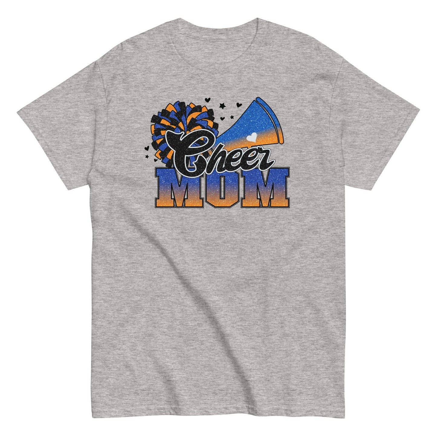 Cheer Mom Shirt (Blue and Orange) Sport Grey / S Spirit Gear Collective T-Shirt