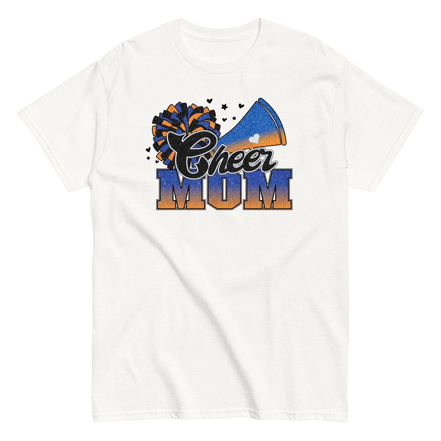 Cheer Mom Shirt (Blue and Orange) White / S Spirit Gear Collective T-Shirt