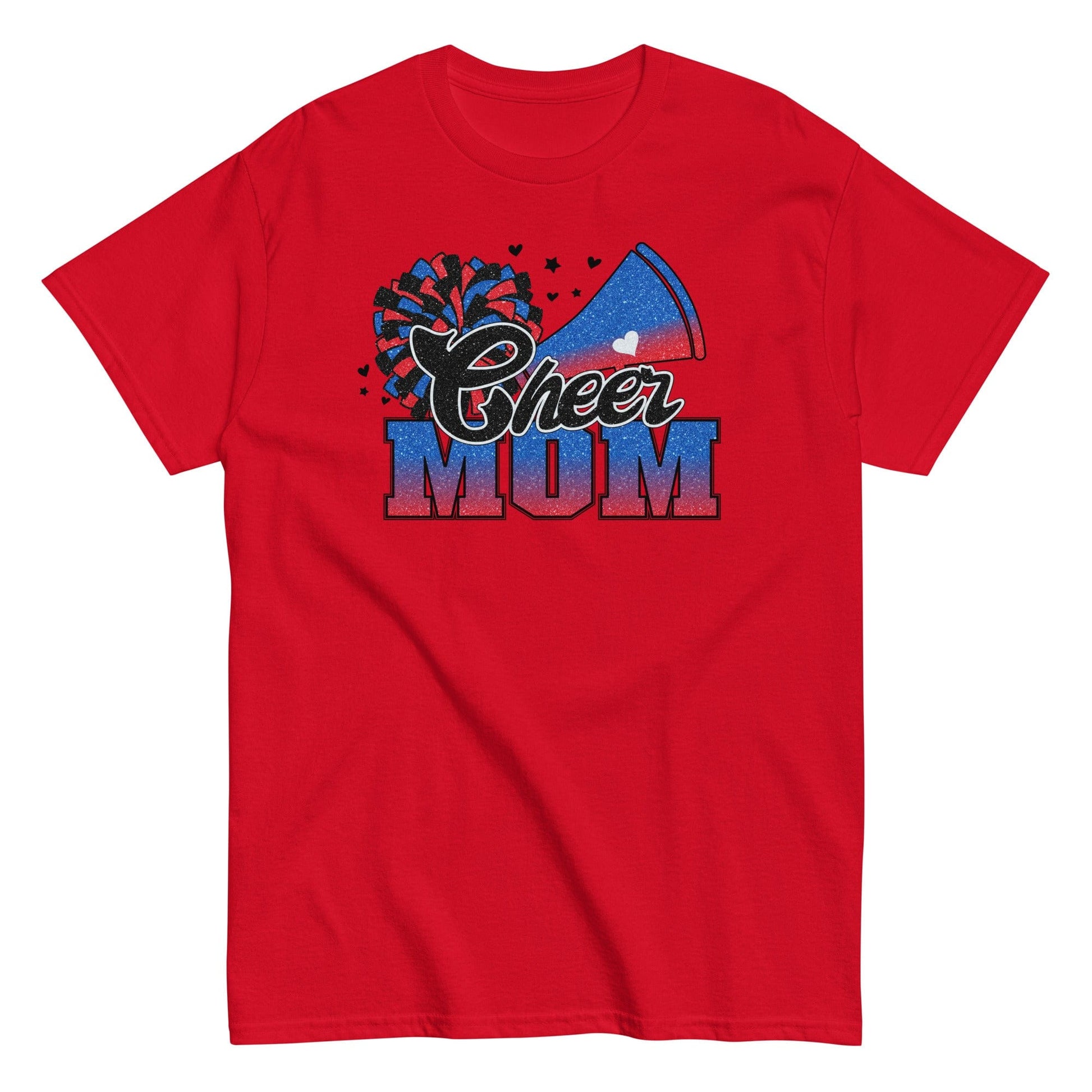 Cheer Mom Shirt (Blue and Red) Red / S Spirit Gear Collective T-Shirt