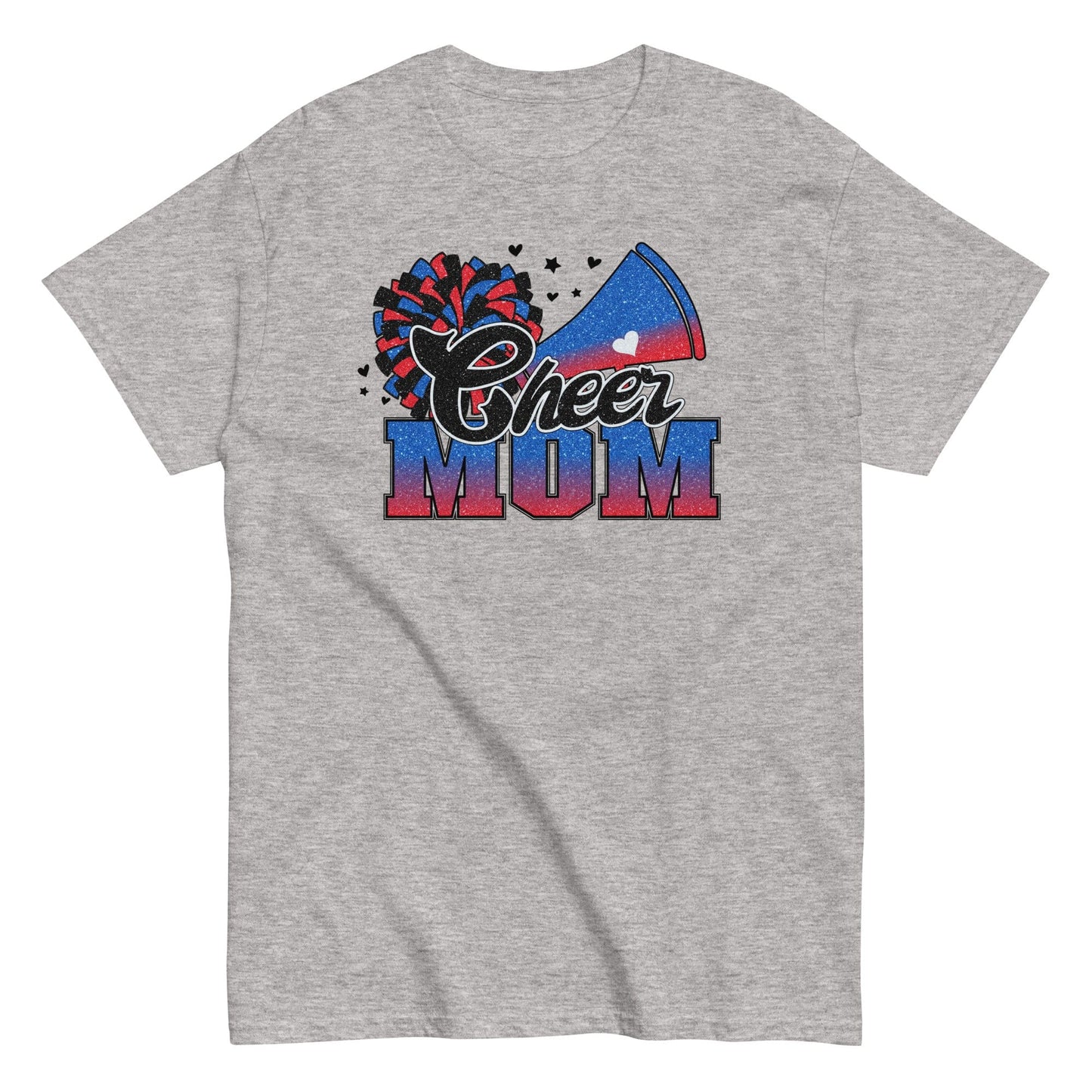 Cheer Mom Shirt (Blue and Red) Sport Grey / S Spirit Gear Collective T-Shirt