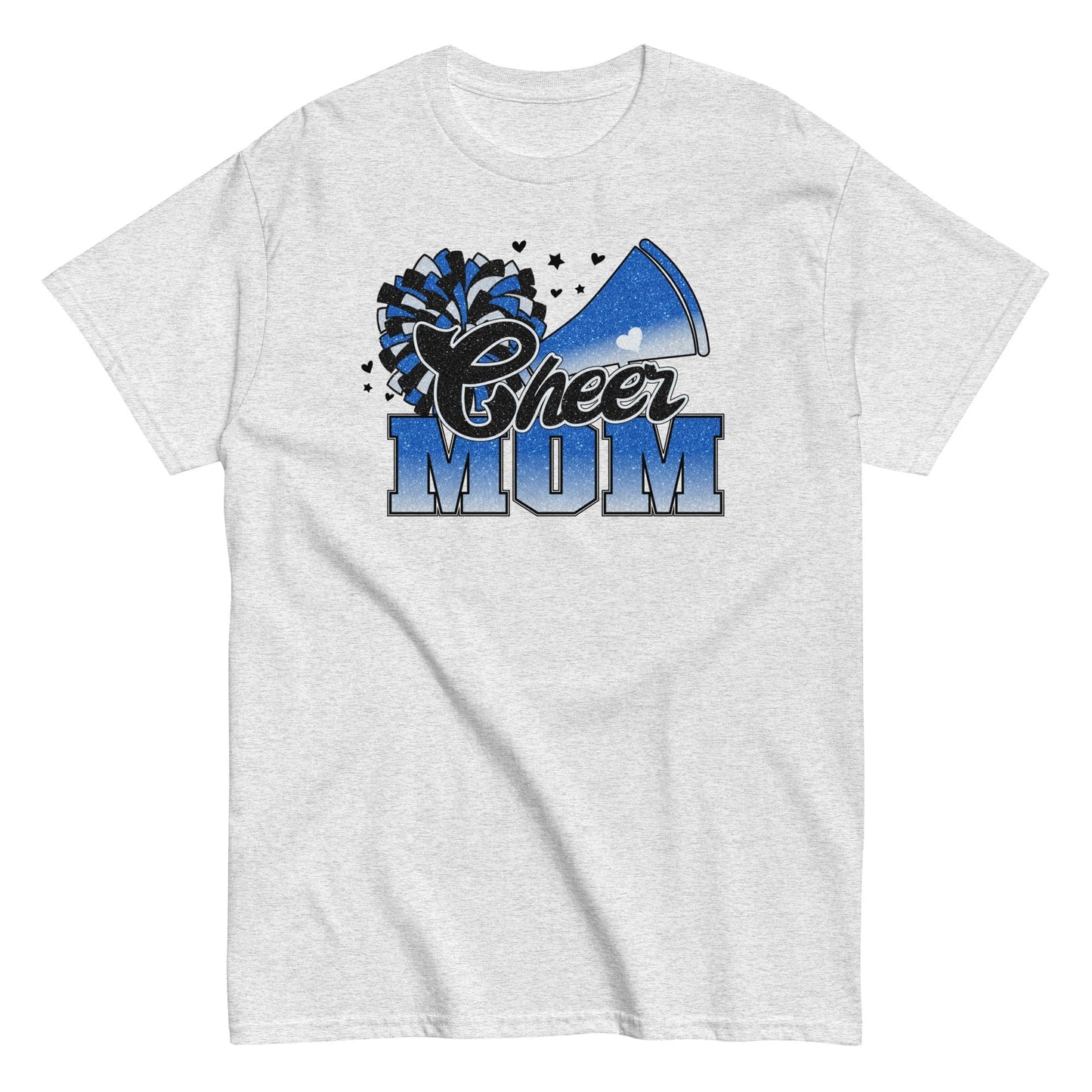 Cheer Mom Shirt (Blue and White) Ash / S Spirit Gear Collective T-Shirt