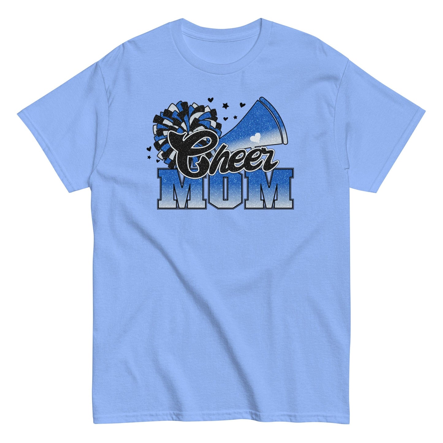 Cheer Mom Shirt (Blue and White) Carolina Blue / S Spirit Gear Collective T-Shirt