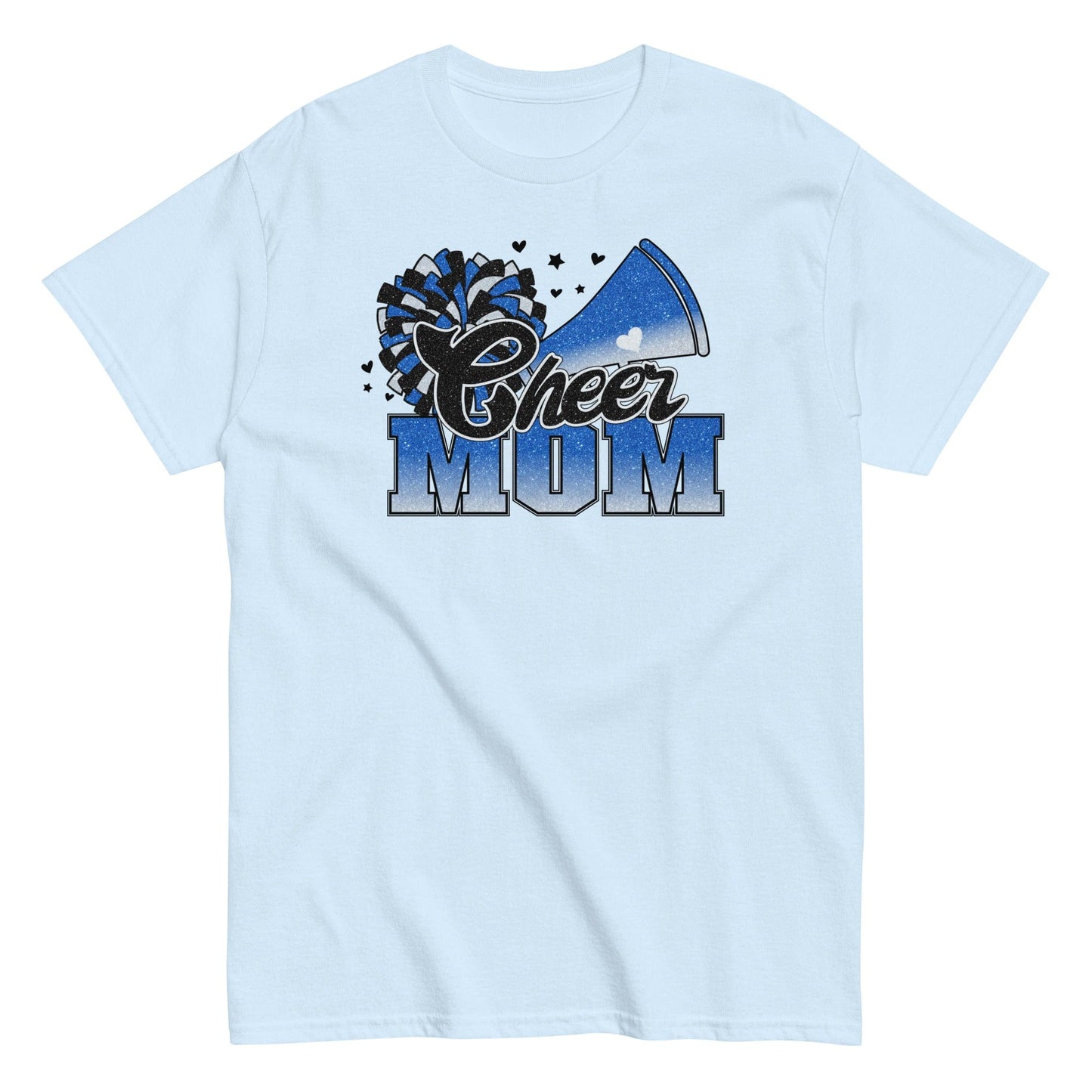 Cheer Mom Shirt (Blue and White) Light Blue / S Spirit Gear Collective T-Shirt