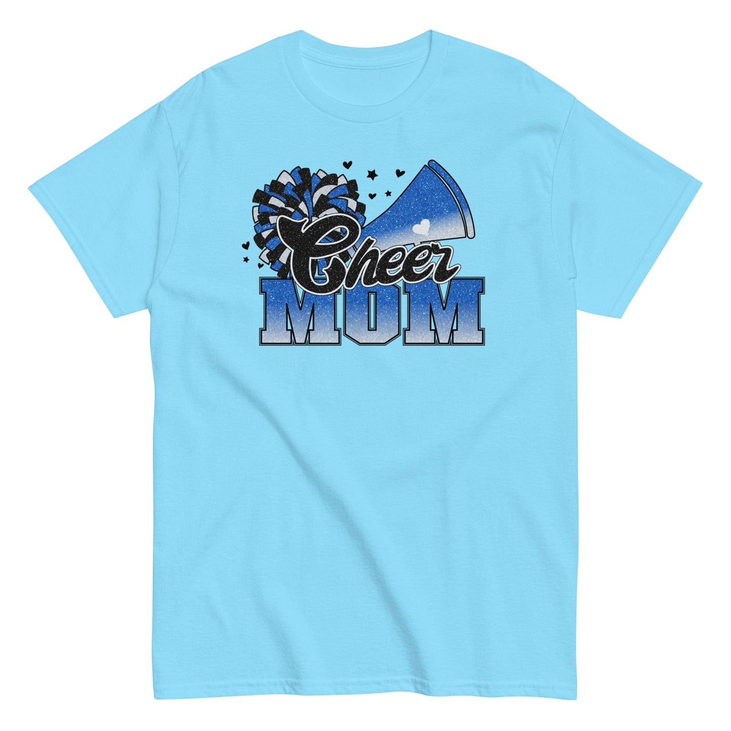 Cheer Mom Shirt (Blue and White) Sky / S Spirit Gear Collective T-Shirt