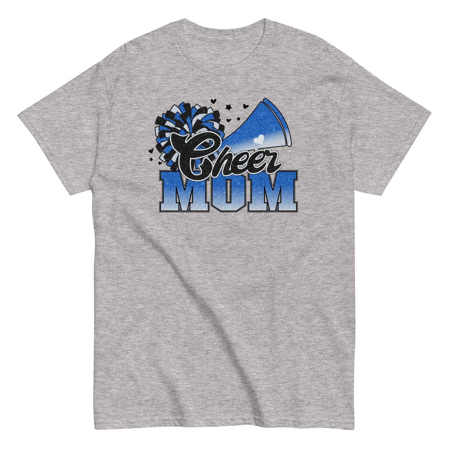 Cheer Mom Shirt (Blue and White) Sport Grey / S Spirit Gear Collective T-Shirt