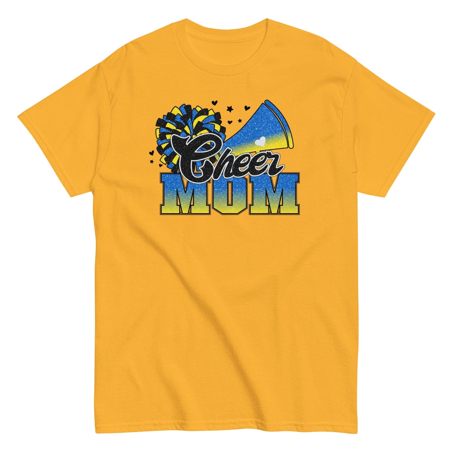 Cheer Mom Shirt (Blue and Yellow) Gold / S Spirit Gear Collective T-Shirt