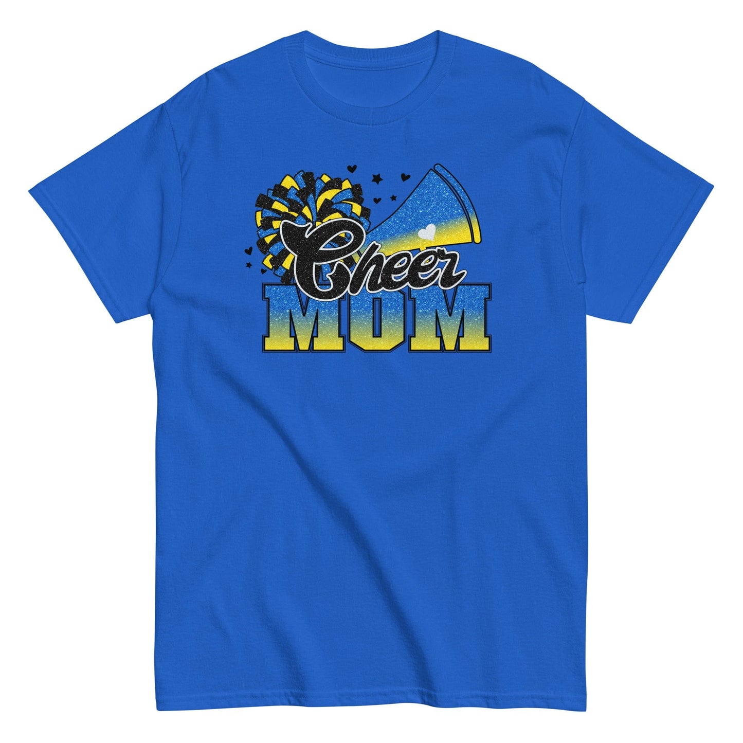 Cheer Mom Shirt (Blue and Yellow) Royal / S Spirit Gear Collective T-Shirt