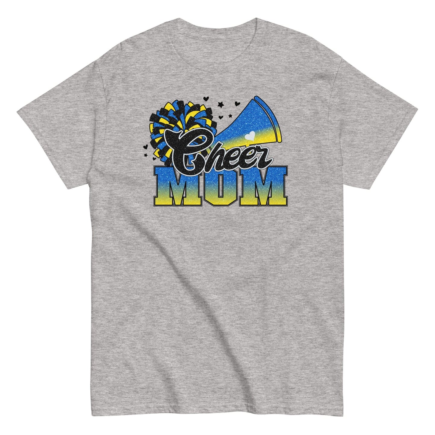 Cheer Mom Shirt (Blue and Yellow) Sport Grey / S Spirit Gear Collective T-Shirt