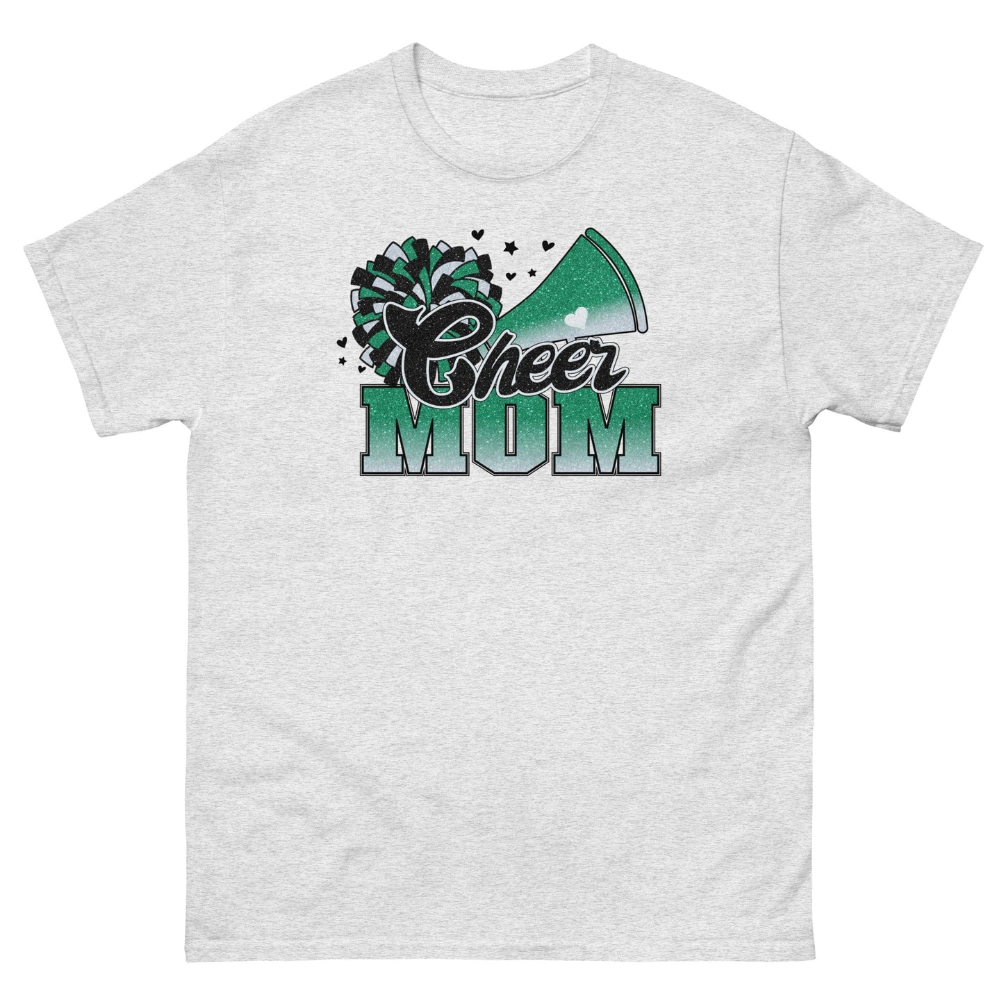 Cheer Mom Shirt (Green and White) Ash / S Spirit Gear Collective T-Shirt