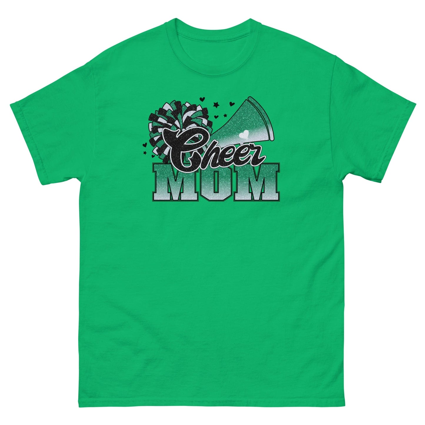 Cheer Mom Shirt (Green and White) Irish Green / S Spirit Gear Collective T-Shirt