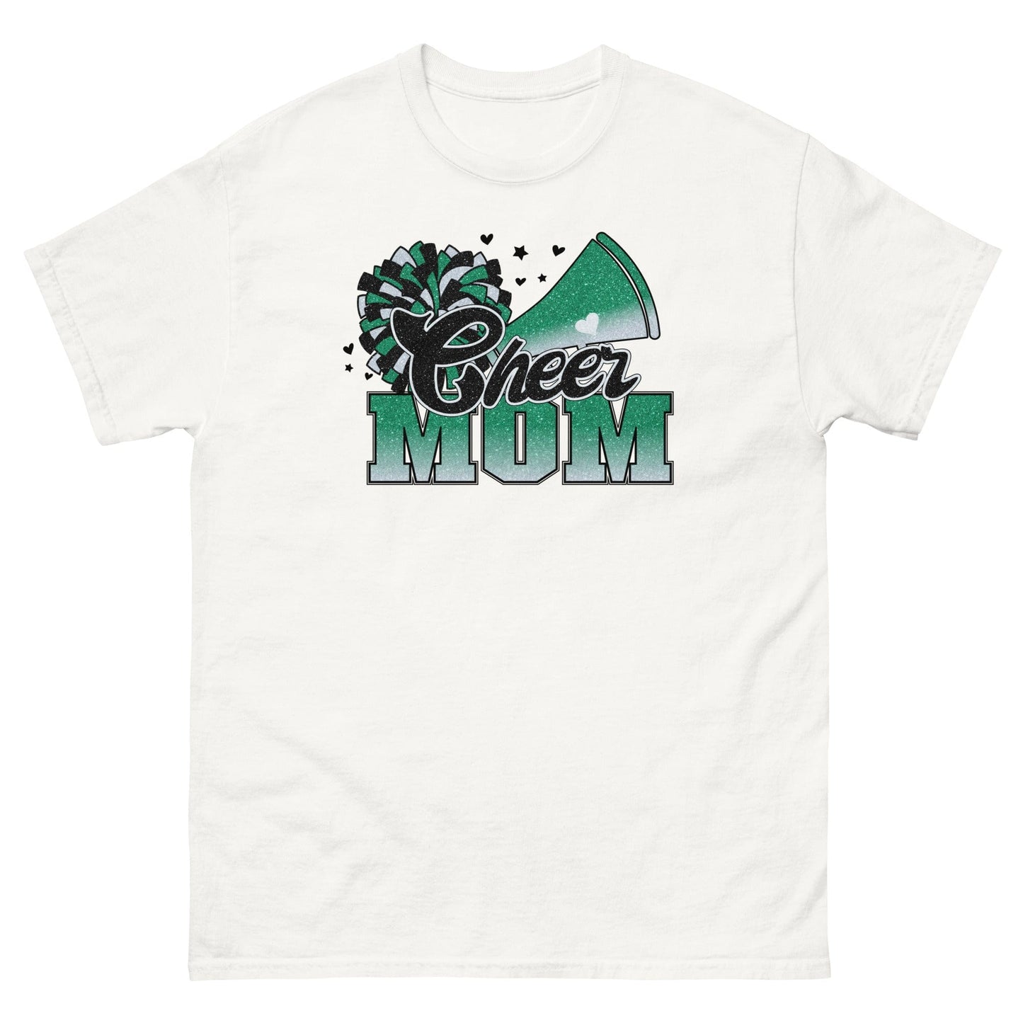 Cheer Mom Shirt (Green and White) White / S Spirit Gear Collective T-Shirt