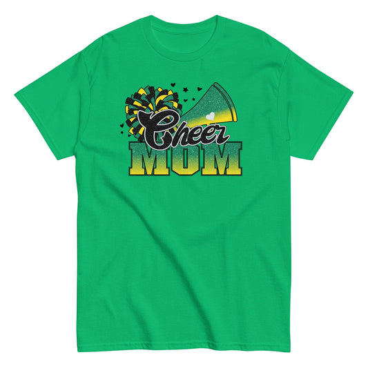 Cheer Mom Shirt (Green and Yellow) Irish Green / S Spirit Gear Collective T-Shirt