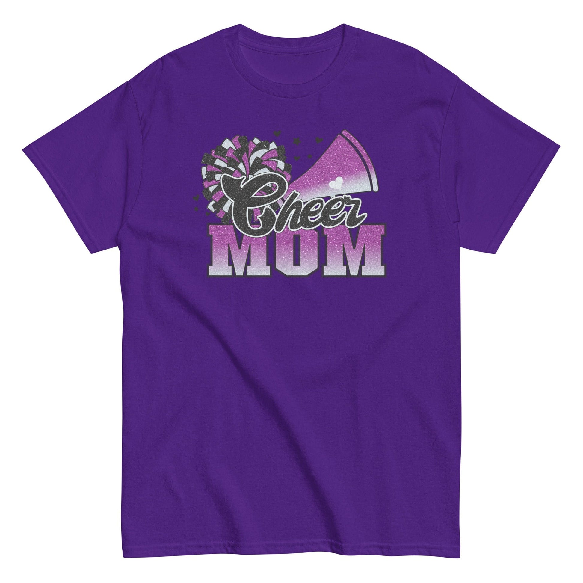 Cheer Mom Shirt (Purple and White) Purple / S Spirit Gear Collective T-Shirt