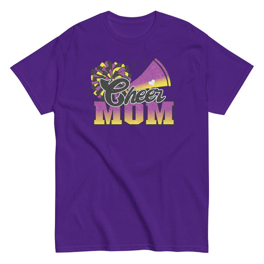 Cheer Mom Shirt (Purple and Yellow) Purple / S Spirit Gear Collective T-Shirt