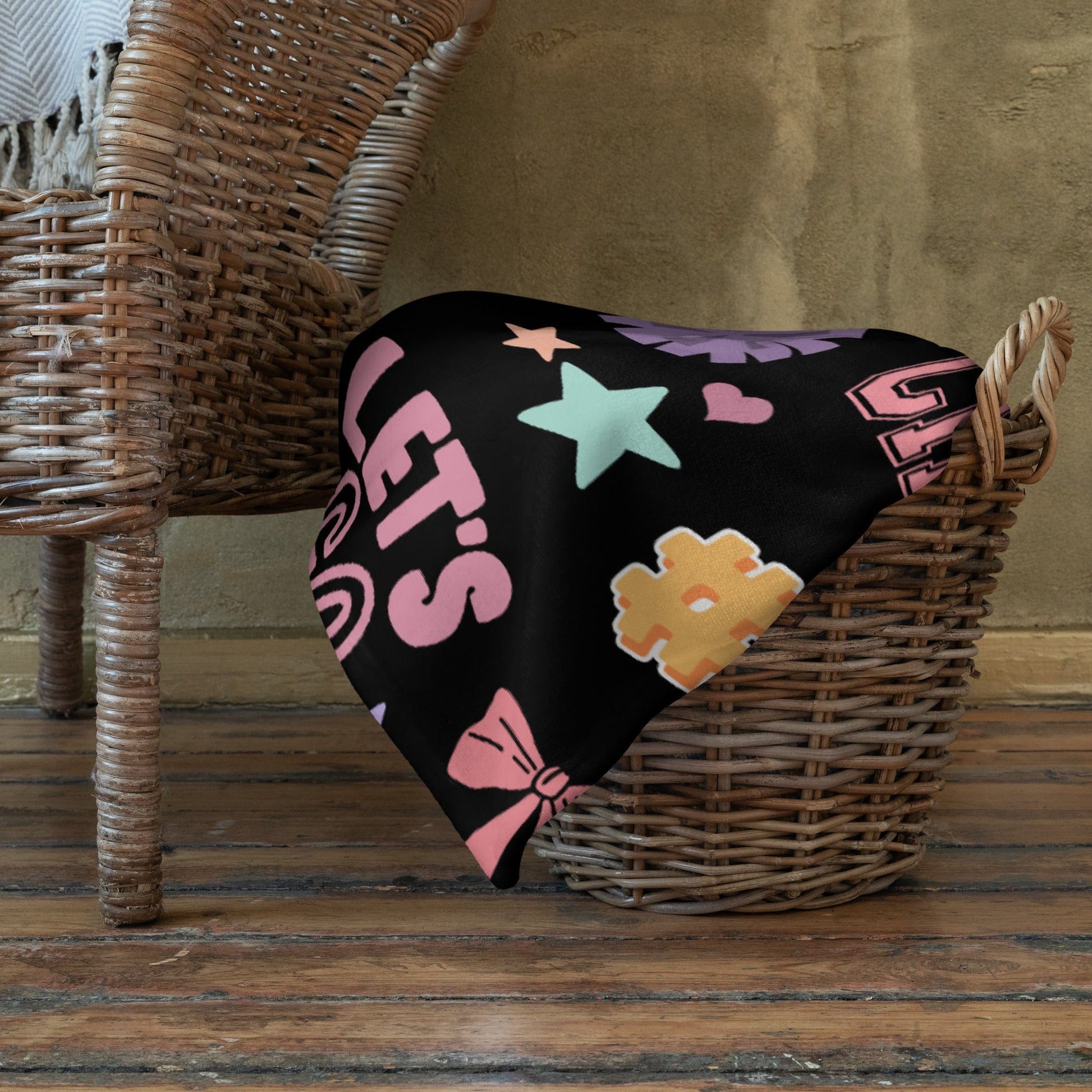 Cheer Throw Blanket on Black – Cheerleader Gift, Soft Cozy Blanket, Cheer Decor 30″×40″ Spirit Gear Collective Cheer Blanket