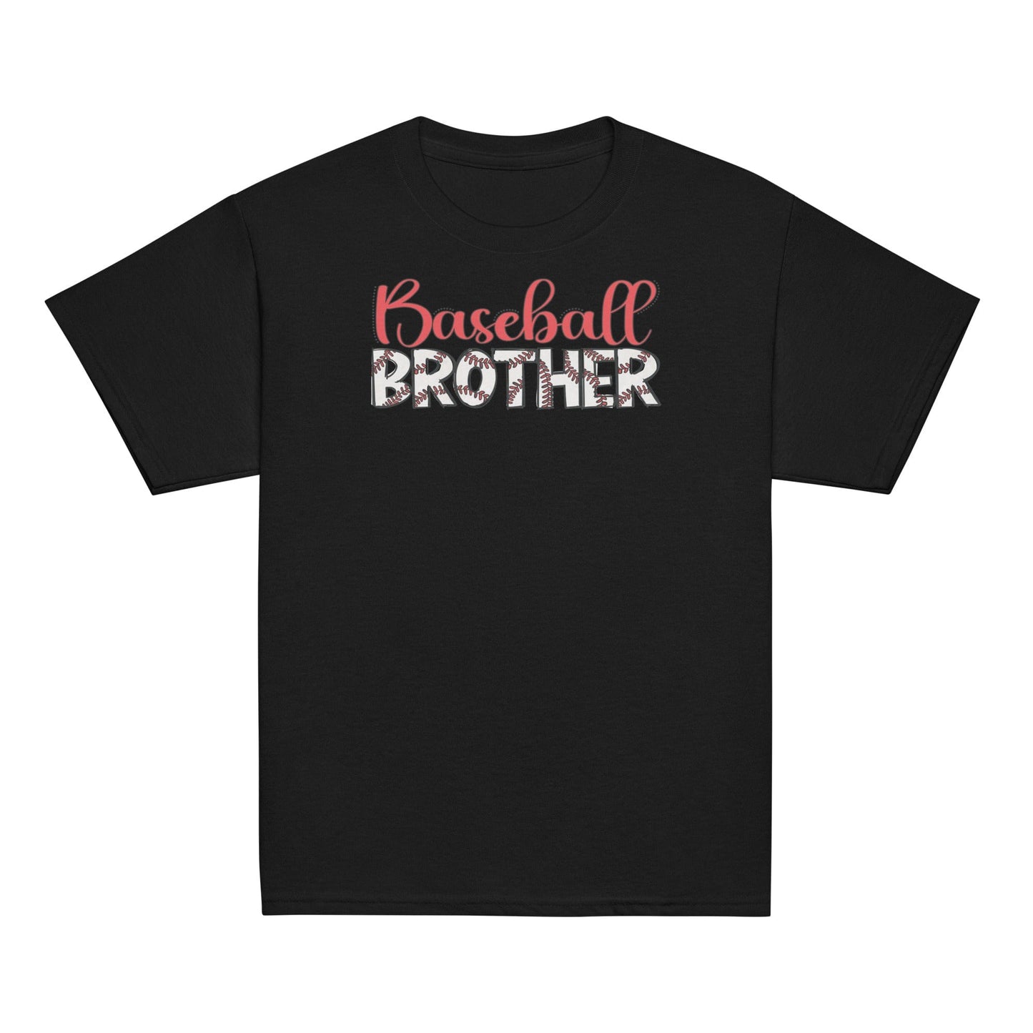 Classic Baseball Brother Shirt – Outline Baseball Sibling Tee Black / XS Spirit Gear Collective Baseball Brother Shirt