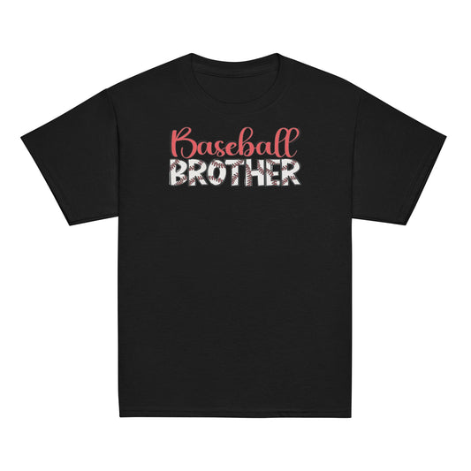 Classic Baseball Brother Shirt – Outline Baseball Sibling Tee Black / XS Spirit Gear Collective Baseball Brother Shirt