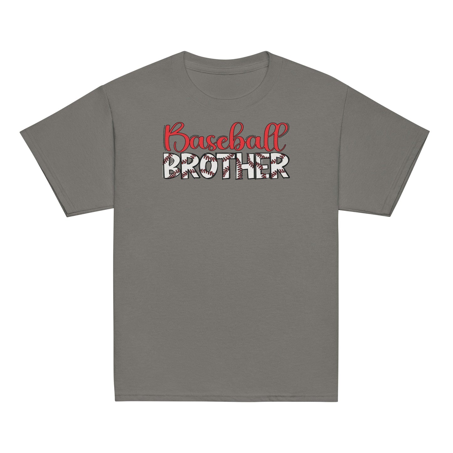 Classic Baseball Brother Shirt – Outline Baseball Sibling Tee Charcoal / XS Spirit Gear Collective Baseball Brother Shirt