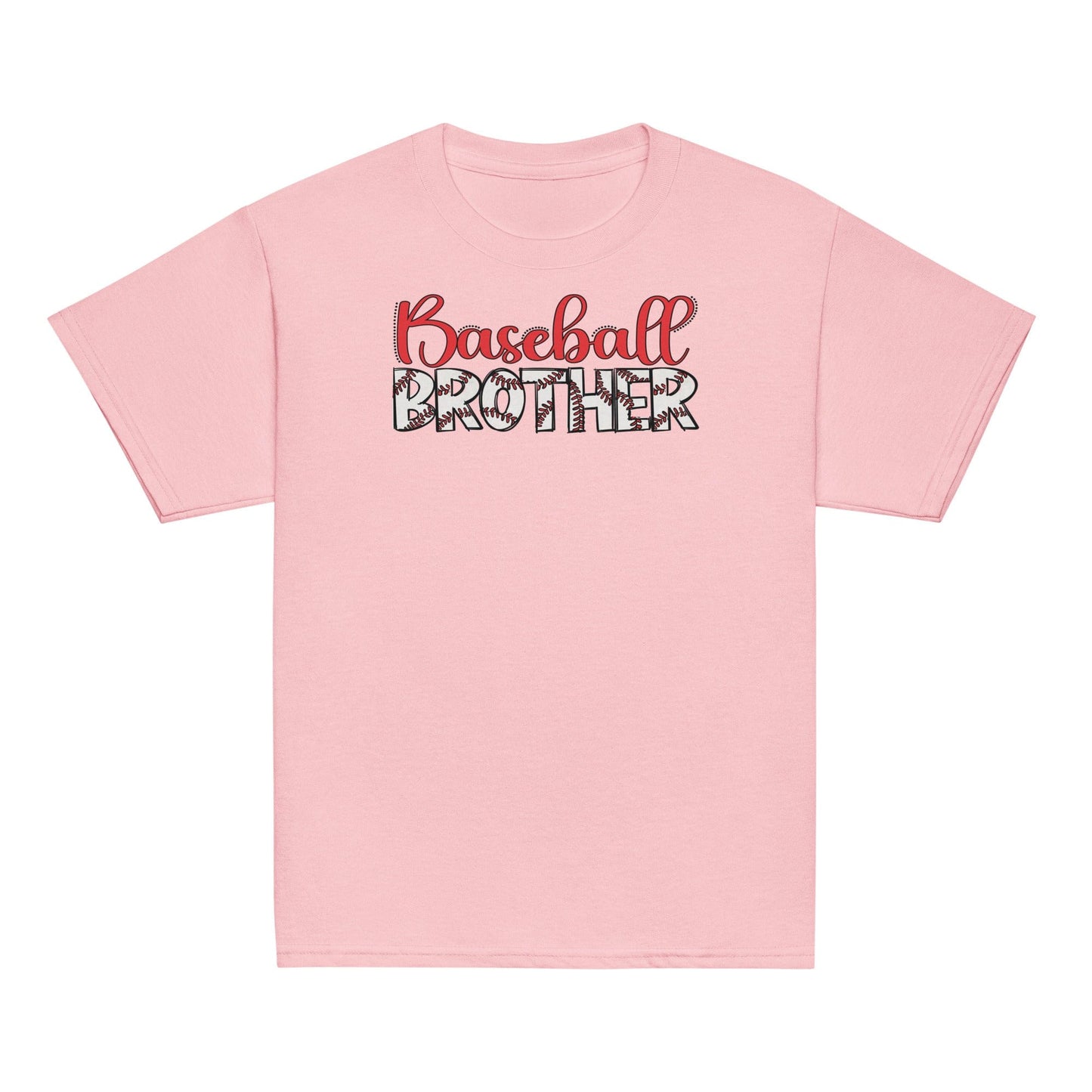 Classic Baseball Brother Shirt – Outline Baseball Sibling Tee Light Pink / XS Spirit Gear Collective Baseball Brother Shirt